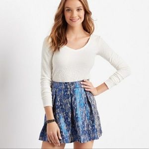 Bethany Mota Aeropostale Metallic Blue Skirt